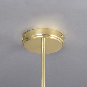 Branford Opal Glass Globe Brass Chandelier, Eight-Arm
